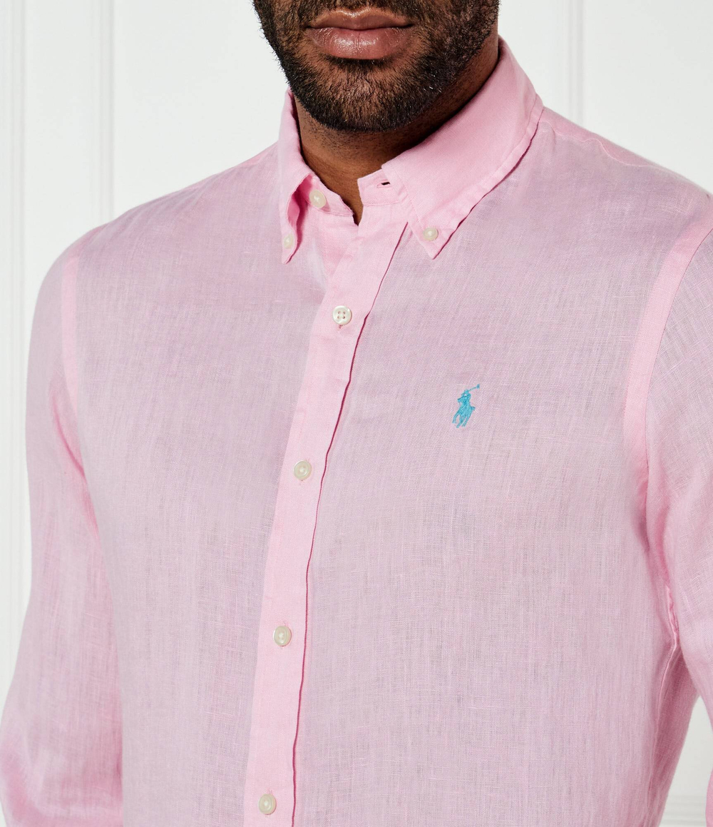 Льняная рубашка POLO RALPH LAUREN - розовый(710966294)