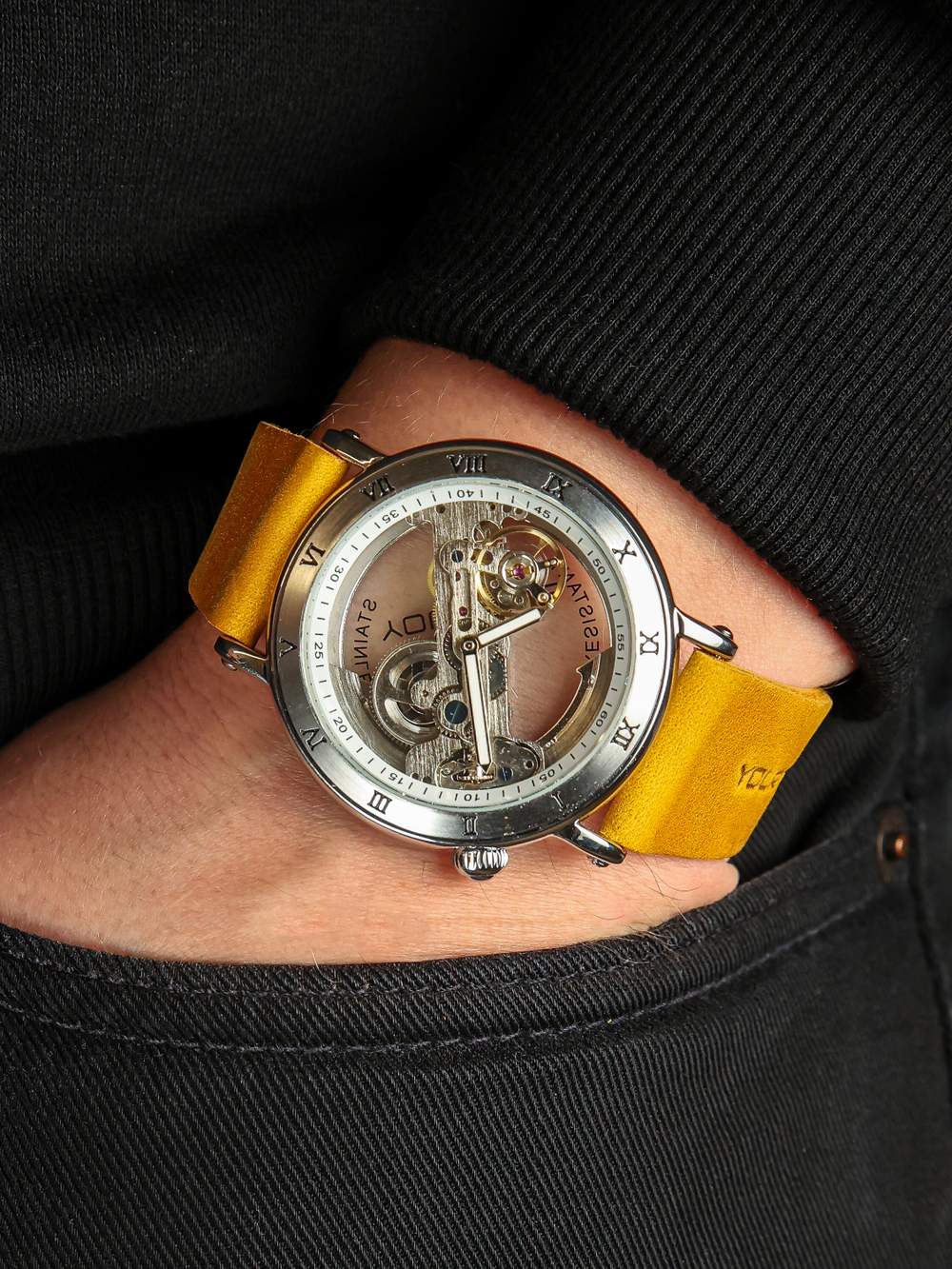 Часы скелетоны механические Power Orange YOURTIME