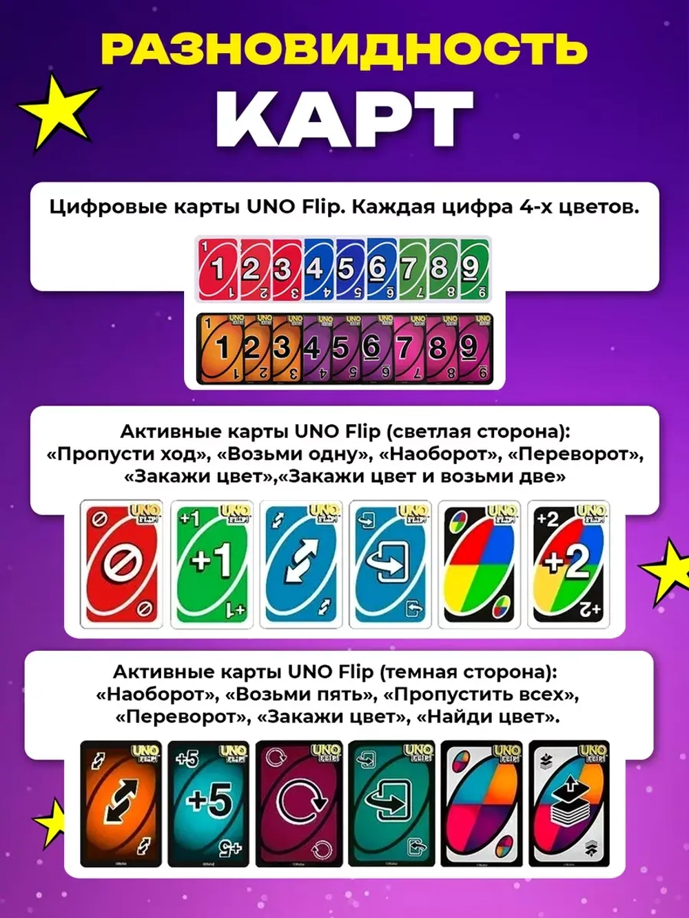 Уно настольная игра для компании, карты Uno, Uno Flip