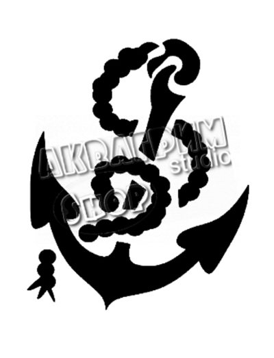 Трафарет для блеск тату "Якорь