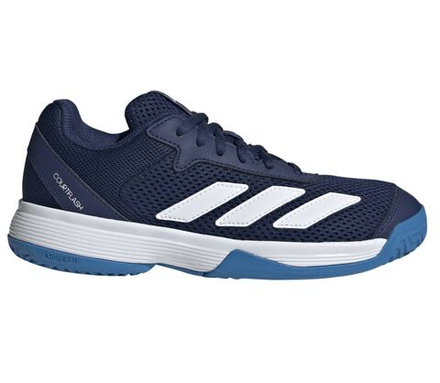Детские теннисные кроссовки Adidas Courtflash K - dark blue/cloud white/bright blue
