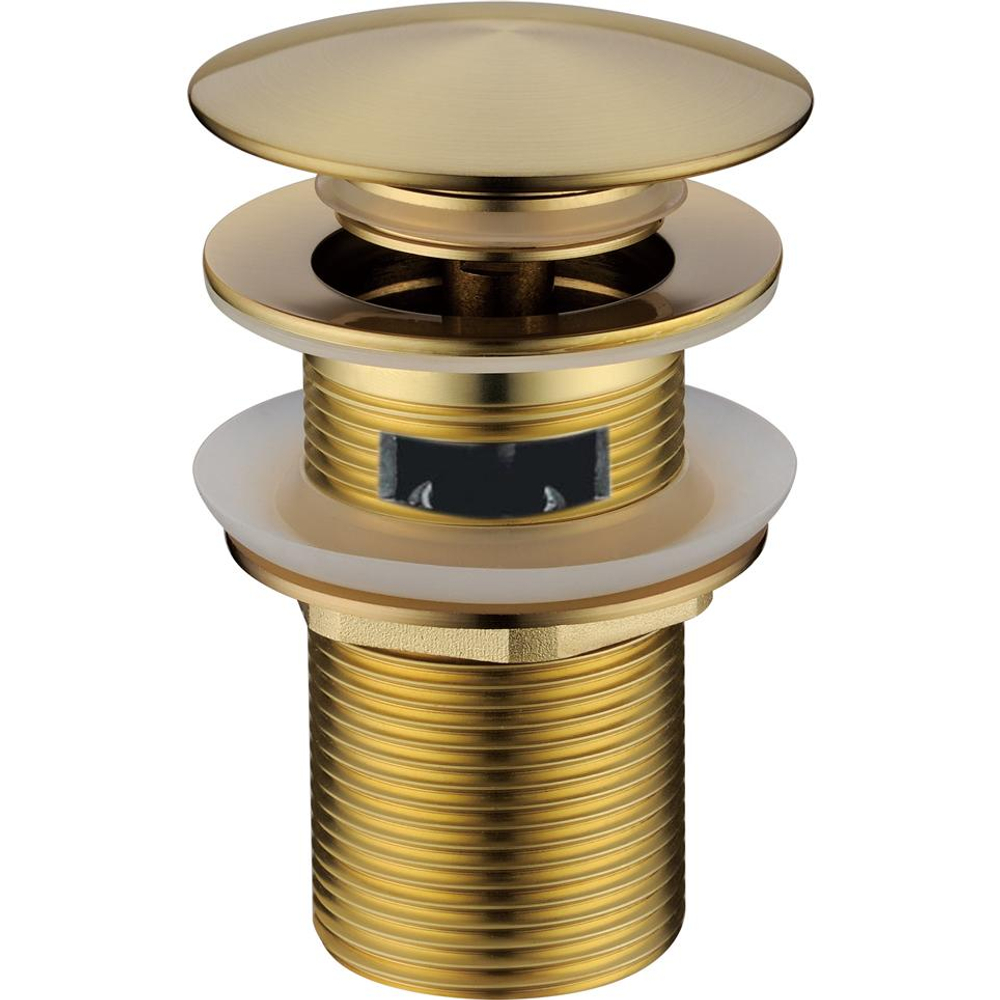 Слив для раковины Boheme 612/2-MG Matt Gold, click-clack, с переливом