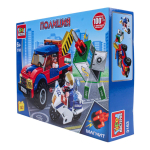 Конструктор пластмассовый 143эл. Полиция "Полицейская погоня" (магнит) 3163-KK (Город мастеров)