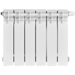 Радиатор биметаллический STOUT TITAN VENTIL 350 - 6 секций (подключение нижнее правое, цвет белый)