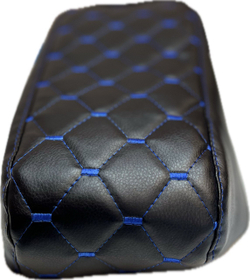 Чехол на штатный подлокотник Лада Веста (синяя нить Рубин)