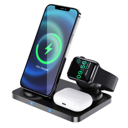 Беспроводная зарядка Hoco cw33 Ultra-Charge 3-in-1 vertical wireless fast charger