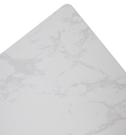 Стол ТИК ТАК 90  Белый мрамор MATTE, керамика / Черный каркас М-City