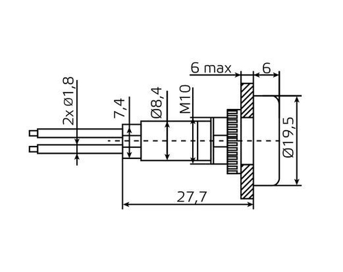 Лампа сигналь-я AL YL244-01(зеленая)*