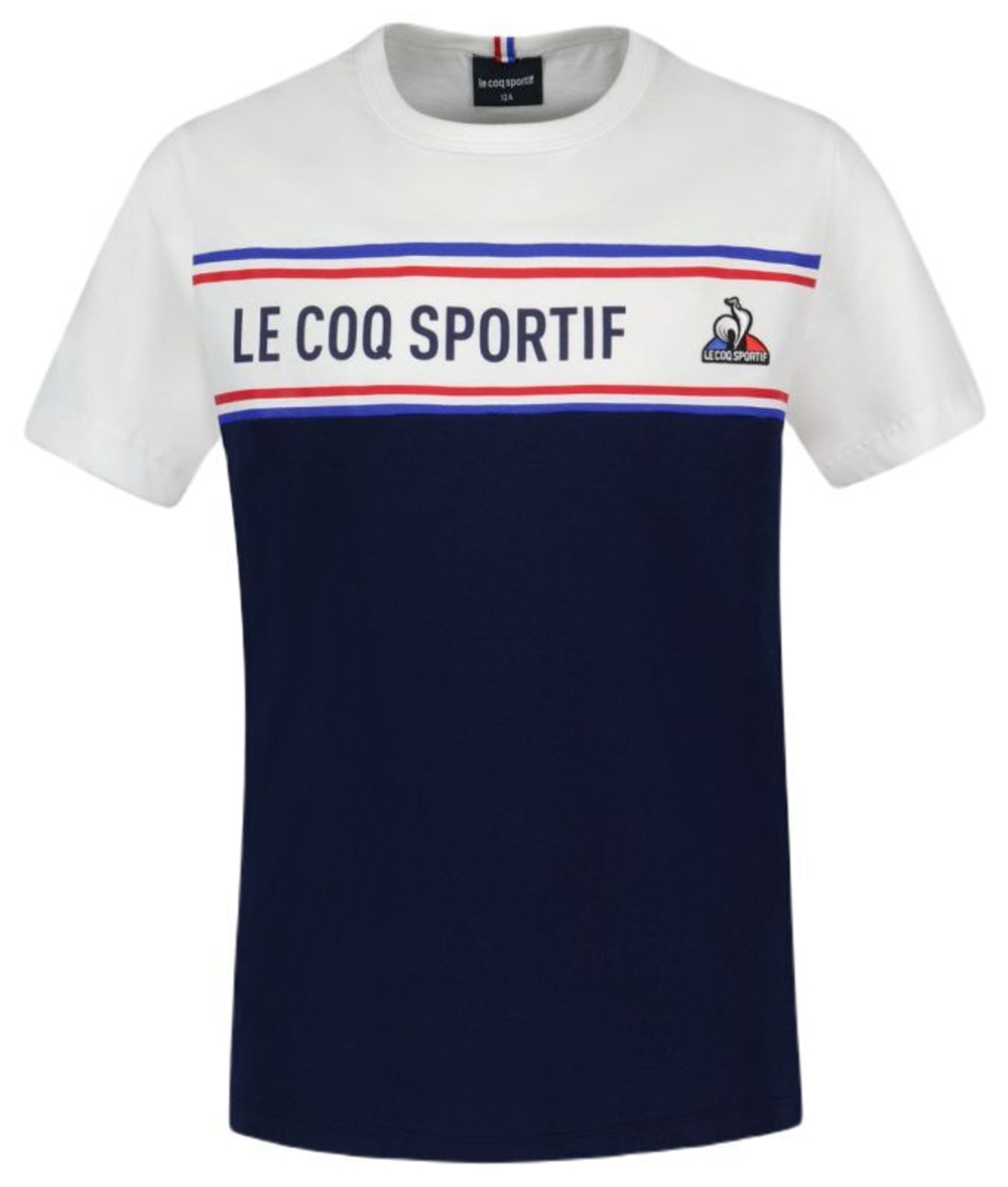 Детская теннисная футболка Le Coq Sportif TRI Tee Short Sleeve N°2 SS23 - Blue