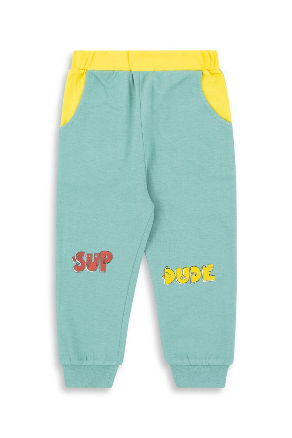 Штанишки детск футер р.68 св.хаки (Такро) M0646K-01