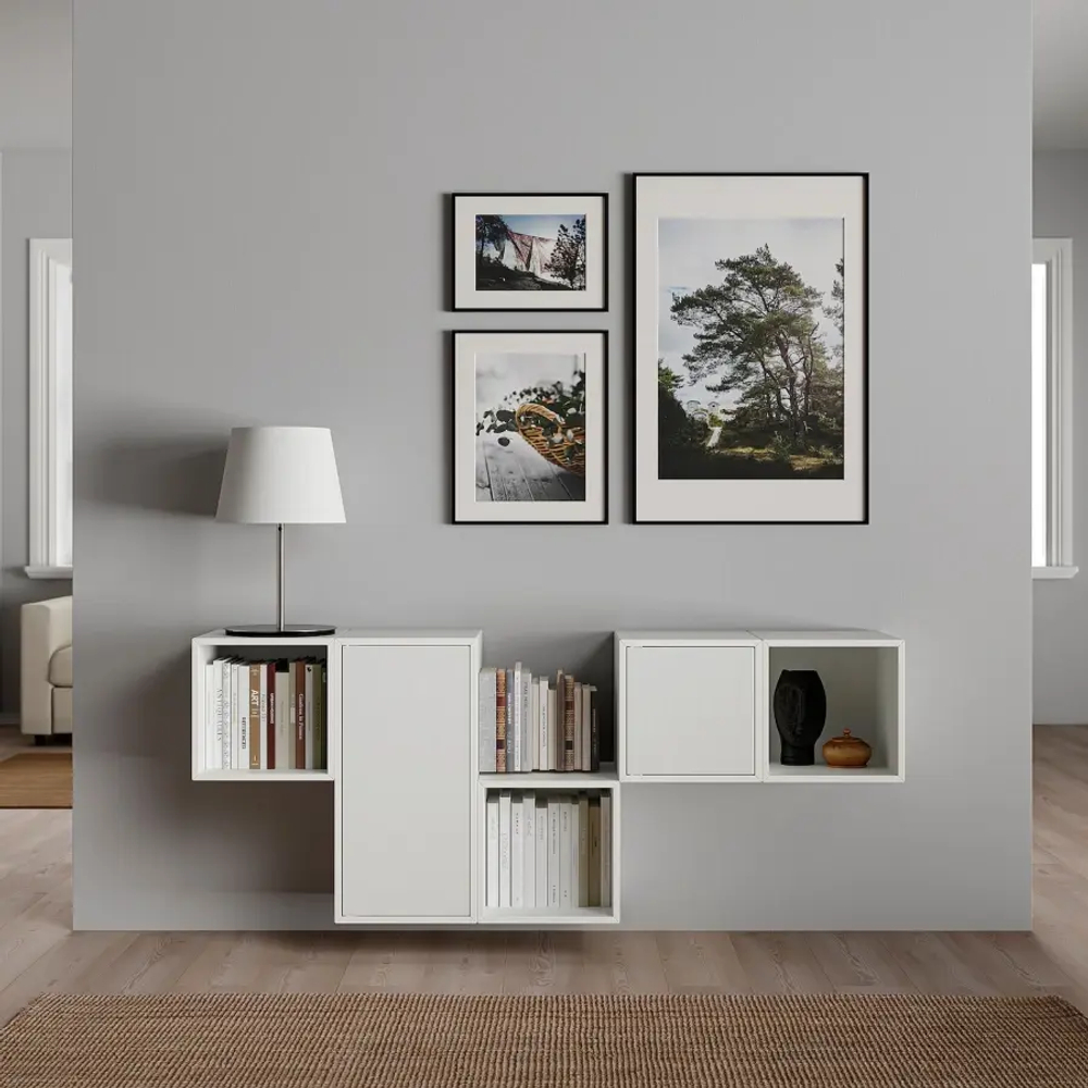 Комбинация навесных шкафов - IKEA EKET, 175x35x70 см, белый, ЭКЕТ ИКЕА
