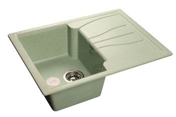 GRANFEST Мойка мрамор STANDART GF-S--680L чаша с крылом  680*500мм салатовый  арт.GF-