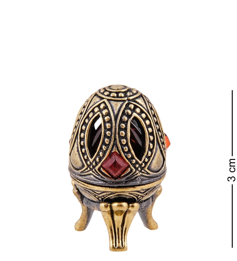 Народные промыслы AM-3789 Шкатулка «Яйцо» (латунь, янтарь)