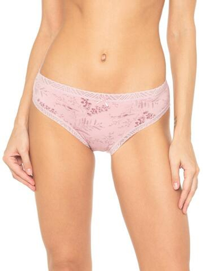 Нежные трусики-слипы с растительным принтом (Размер: M) (Цвет: розовый)