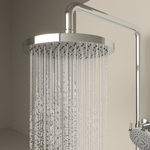 Душевая стойка Sancos Teo с термостатом, изливом и полкой, хром, SC11002CH