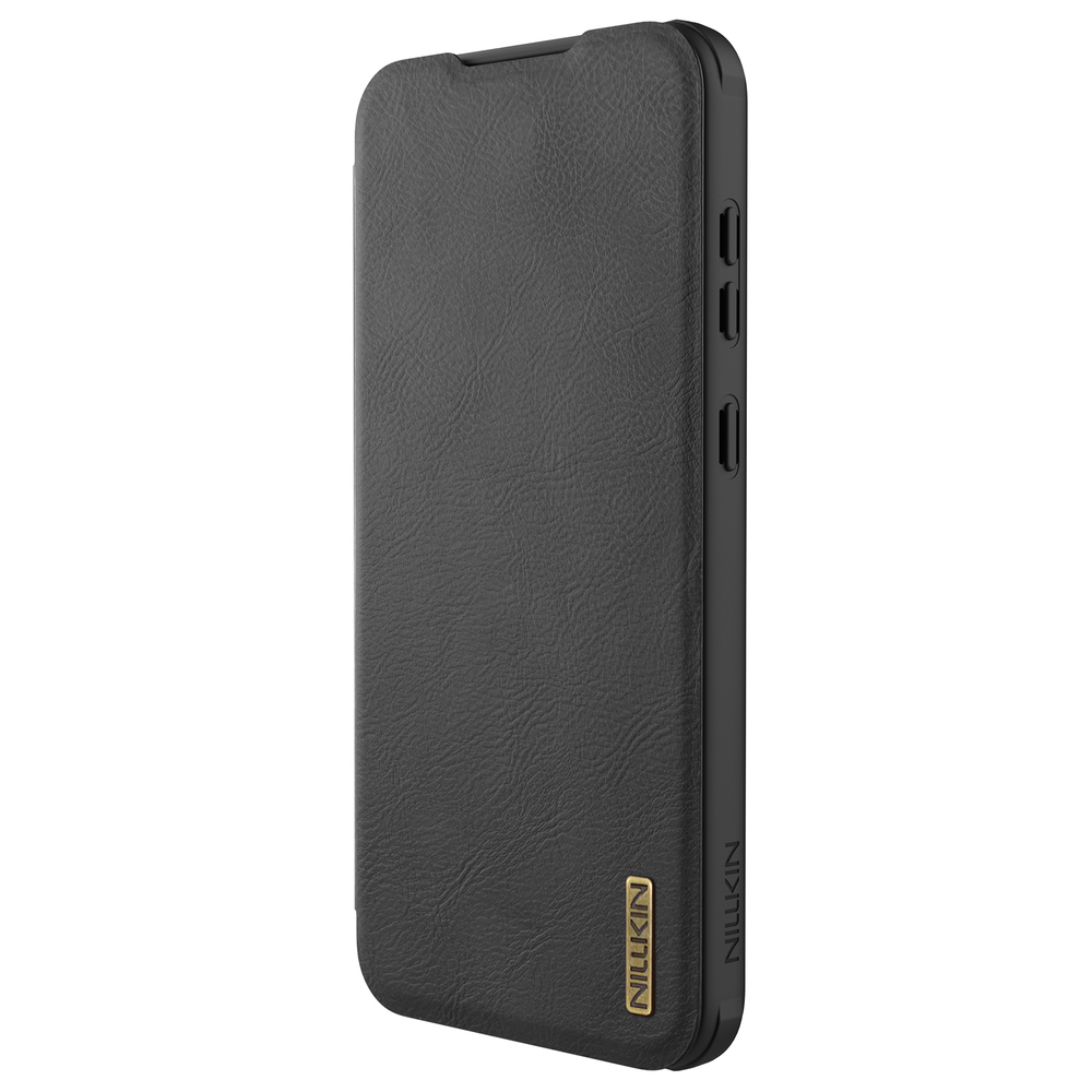 Кожаный чехол книжка от Nillkin для смартфона Samsung Galaxy A56 5G, серия Qin Pro Leather с защитной шторкой для камеры