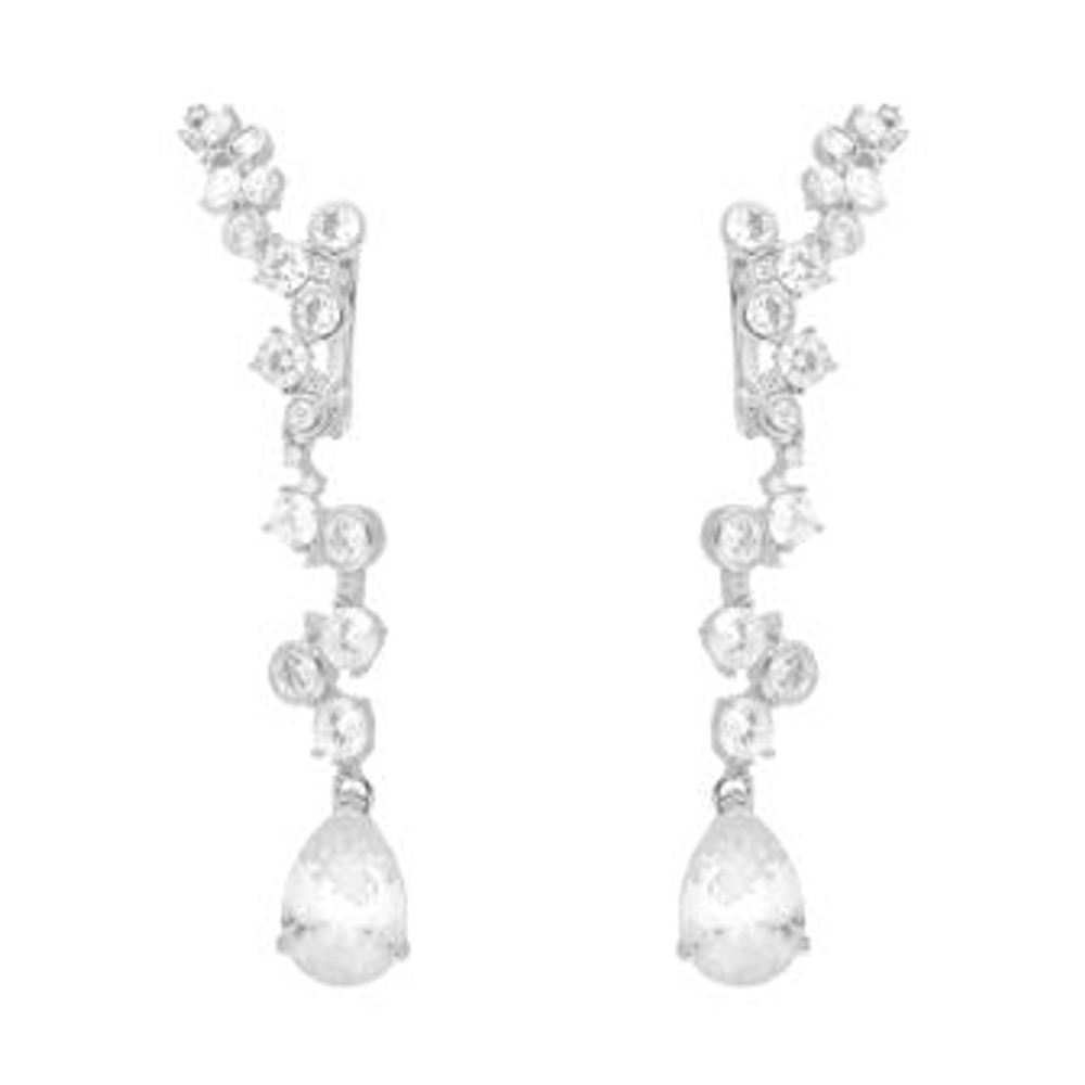 Серьги из серебра с фианитами