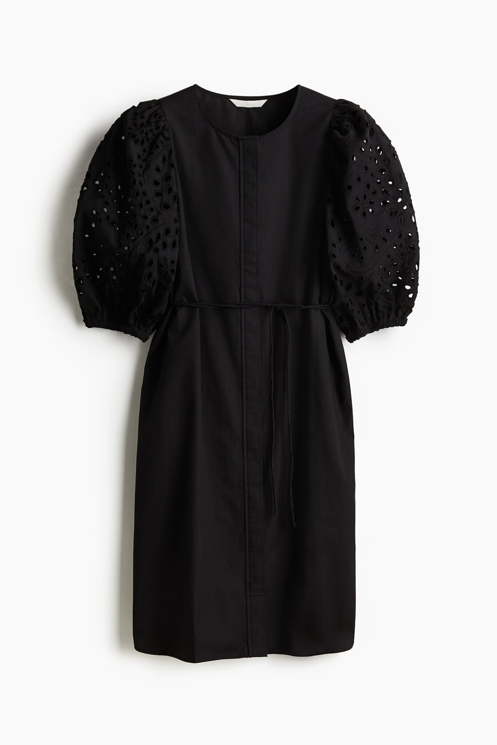 Платье broderie anglaise с длинными рукавами