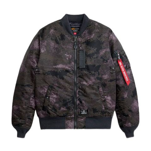 Бомбер Alpha Industries MA-1 Mod Black Blur Camo (Черный Камуфляжный)
