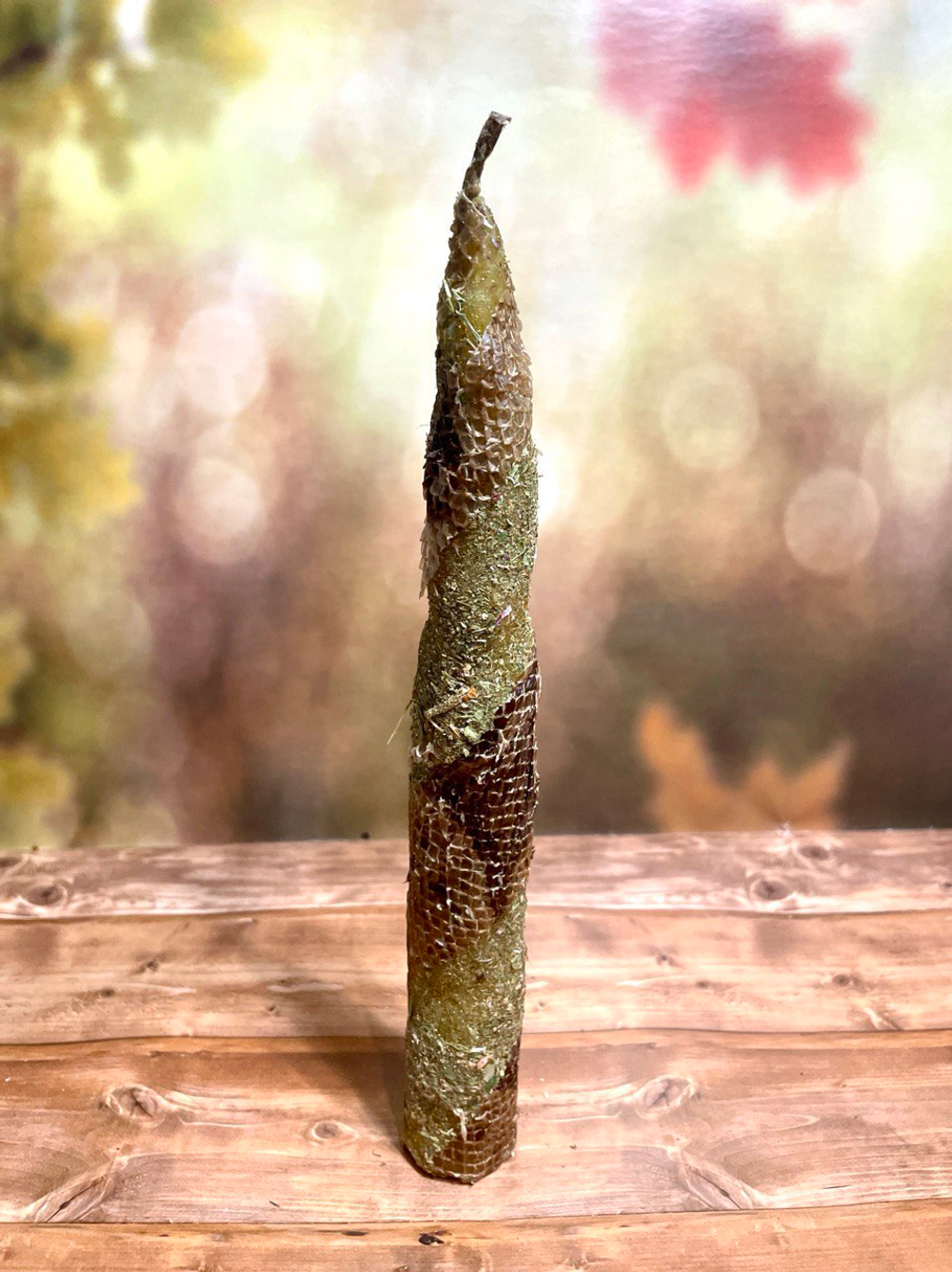 Катаная свеча желтая в змеиной коже. Творческое вдохновение и удача + ПОДАРОК