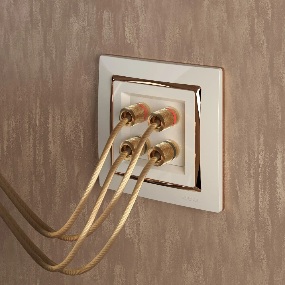 Рамка на 1 пост Snabb (слоновая кость/золото) W0011932