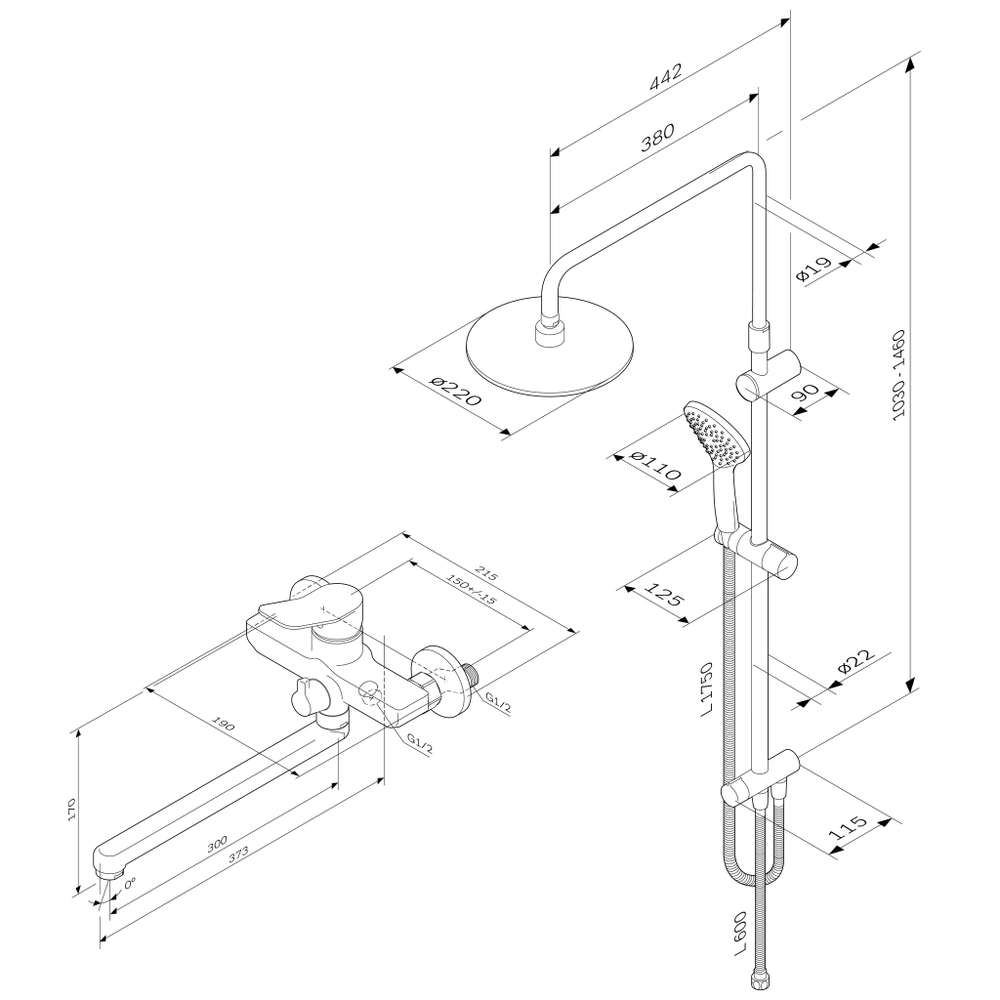 Душевая система AM.PM X-Joy F40885A94 Хром