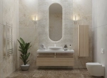 Тумба с раковиной и столешницей Armadi Art Flat 120 2 ящика, светлый дуб