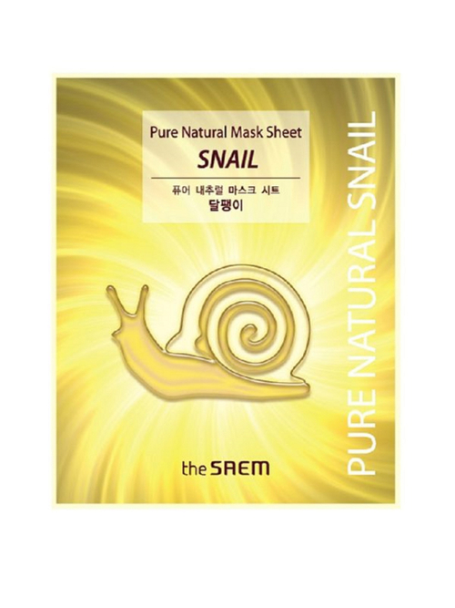 The Saem Pure Natural Mask Sheet Snail тканевая маска с муцином улитки