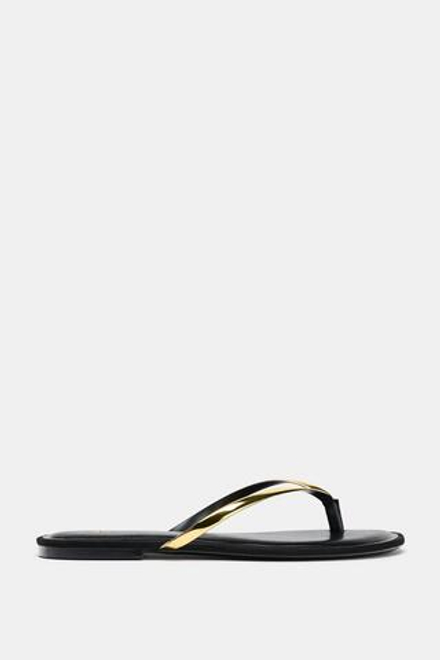 ZARA БОСОНОЖКИ С МЕТАЛЛИЧЕСКОЙ ДЕТАЛЬЮ, ЧЕРНЫЙ