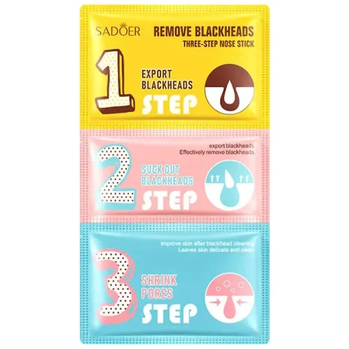 Трехшаговый набор для очищения носа Sadoer Remove Blackheads Three-Step Nose Stick, 21г