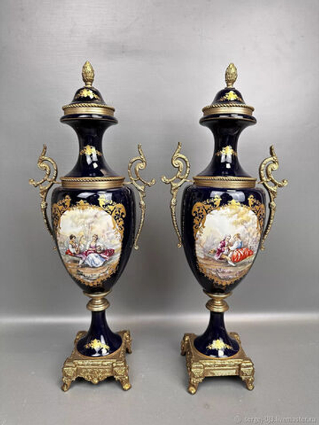 Винтаж: Парадные вазы в стиле Севр