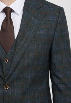 Мужской костюм тройка (серо-синий) В97