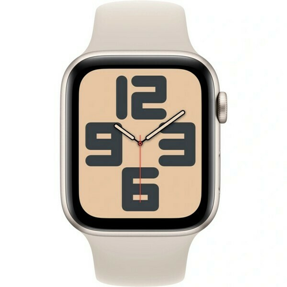 Apple Watch SE, 44мм, из алюминия цвета «сияющая звезда», спортивный ремешок (2023)