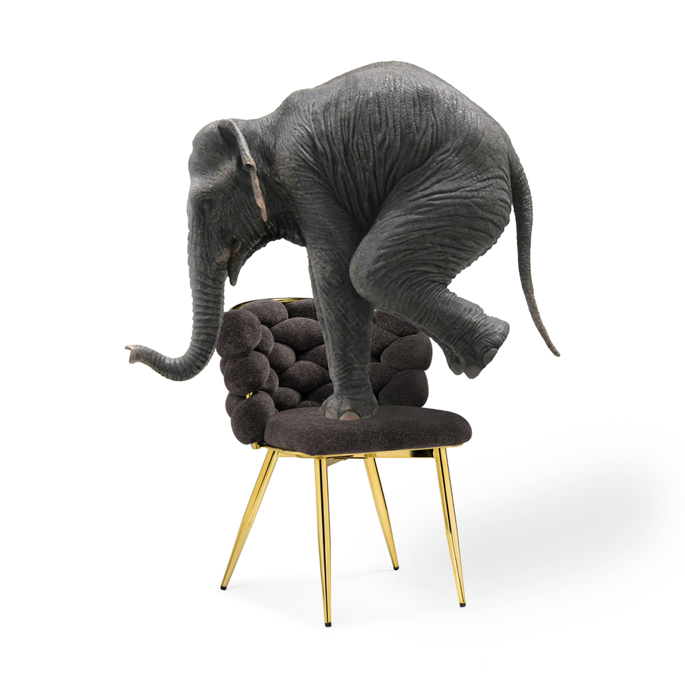 Стул на металлокаркасе Woodville на металлокаркасе Rendi gold,  gray