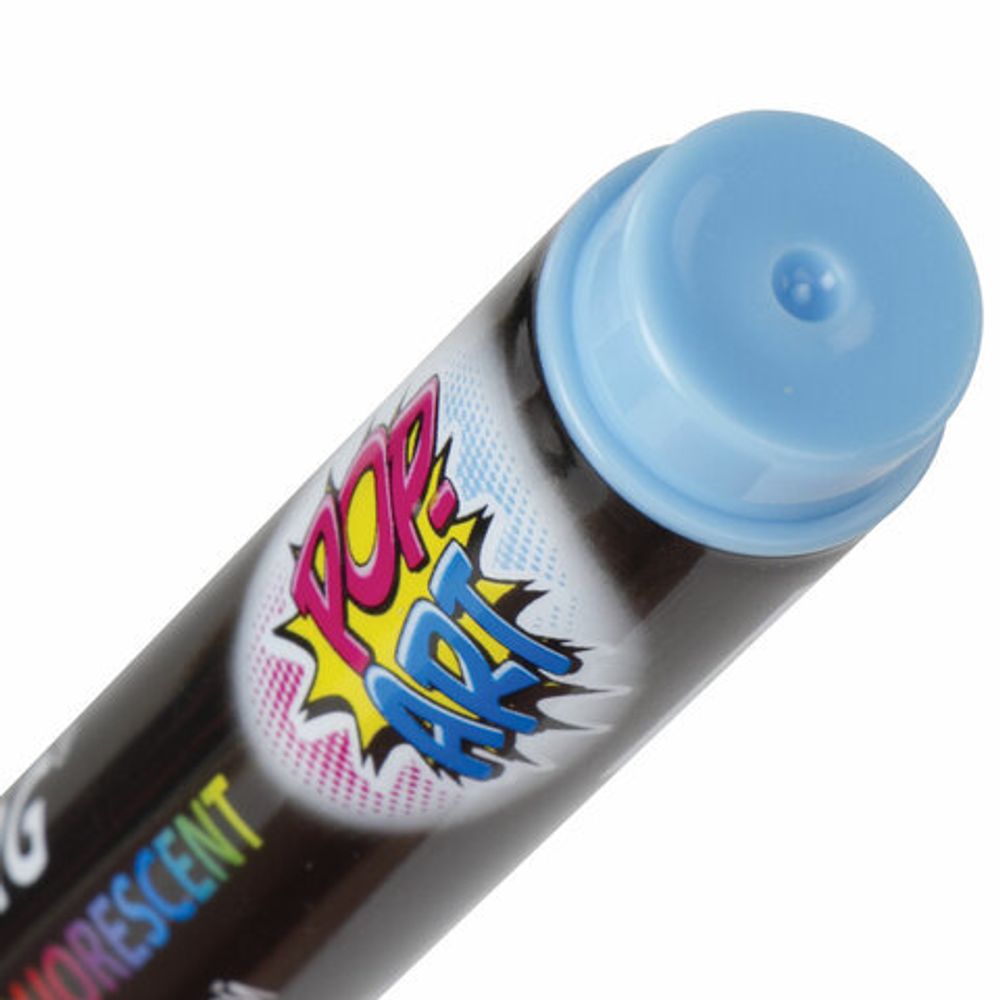 Маркер меловой "POP-ART" ГОЛУБОЙ, 5 мм, сухостираемый, для гладких поверхностей, BRAUBERG, 151533