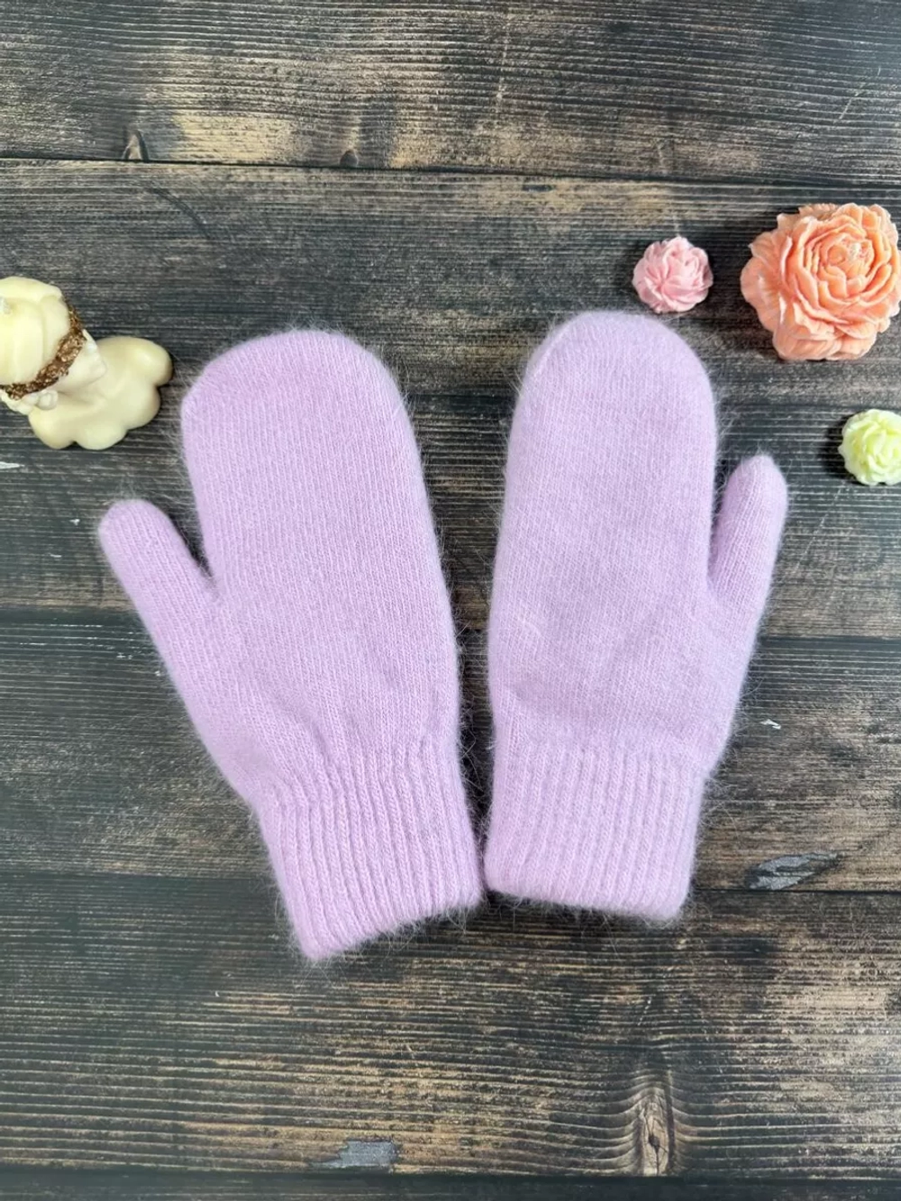 Варежки зимние теплые пушистые ангора