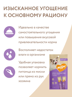 Крем-лакомство Мнямс для кошек с тунцом Кацуо и Магуро 15 г х 4 шт