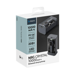 Внешний аккумулятор NRG Crystal 10000 мА-ч, 20Вт, дисплей, прозрачный