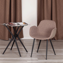 Кресло VALENTINO (mod. PC45-2) / 1 шт. в упаковке металл/экокожа/ткань, 55 х 58 х 81 см, Brown (коричневый)/чёрный