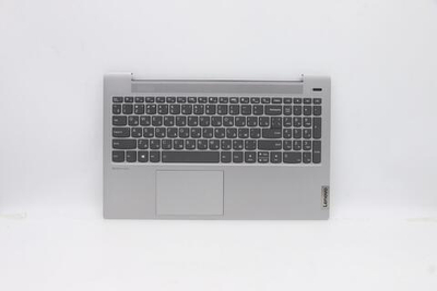 Верхняя панель с клавиатурой (топкейс) для ноутбука Lenovo ideapad 5-15ARE05 81YQ раскладка - русская, с подсветкой, с фингерпринтом, серый (5CB1A24874), оригинал