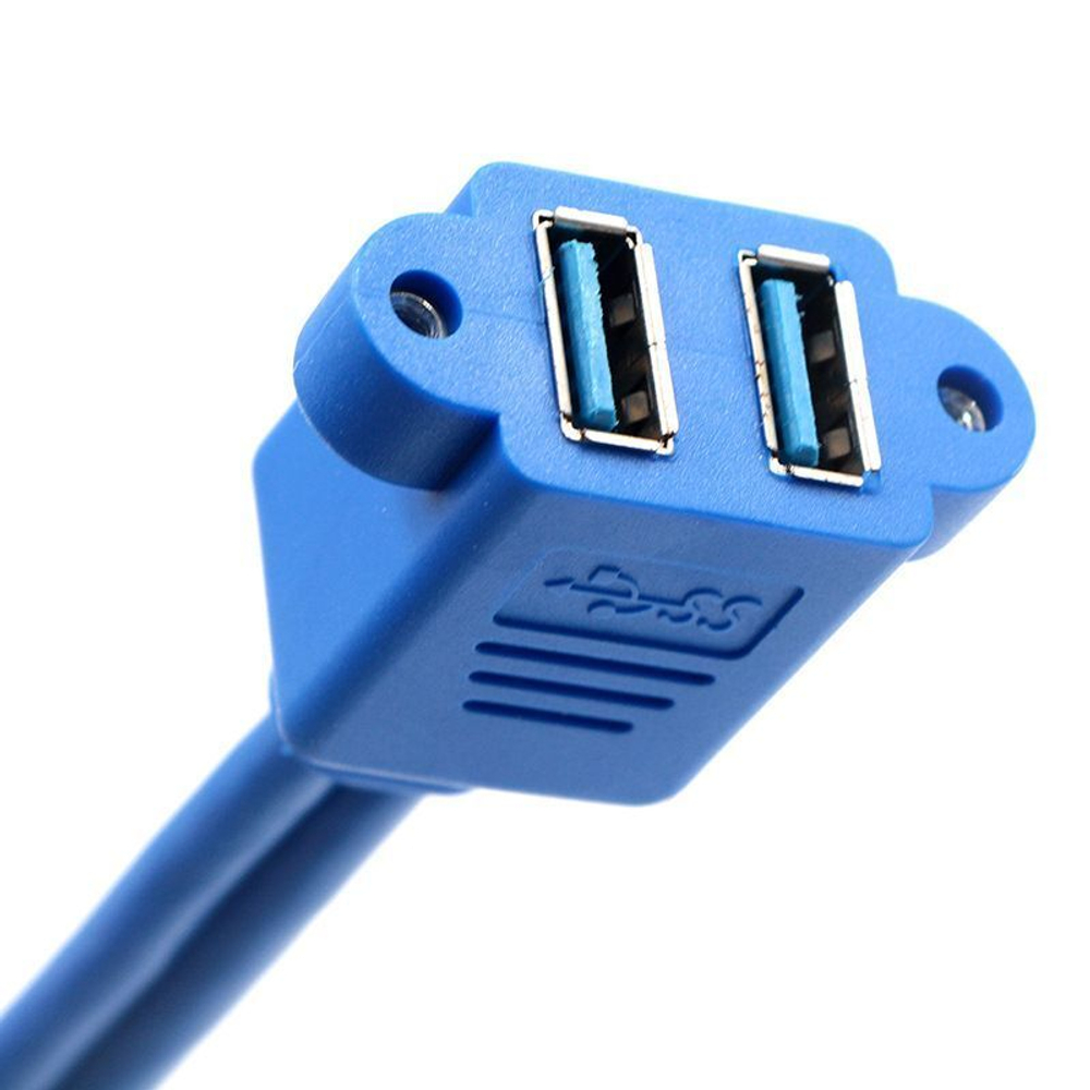 USB 3.0 (x2) - 20pin кабель внутренний встраиваемый 50 см объединённые гнёзда вертикально
