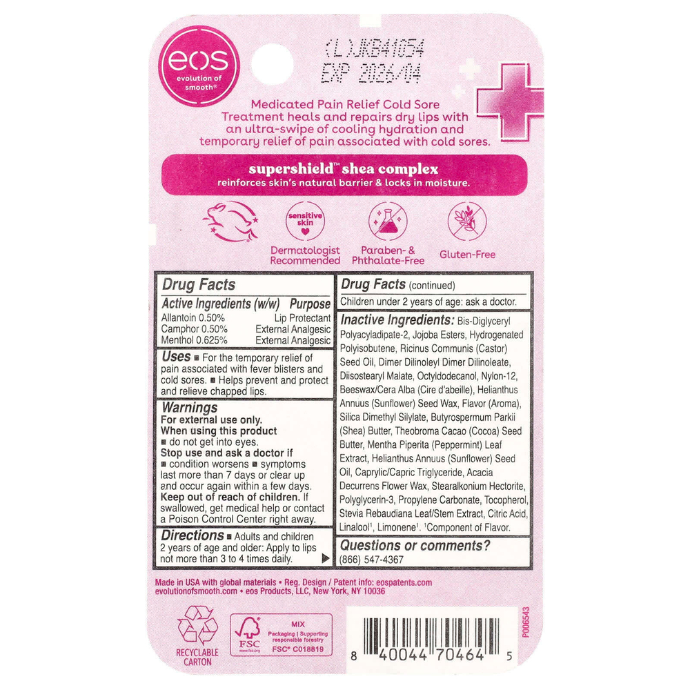 EOS, медикаментозное обезболивающее, для лечения герпеса, 10 мл (0,35 жидк. унции)