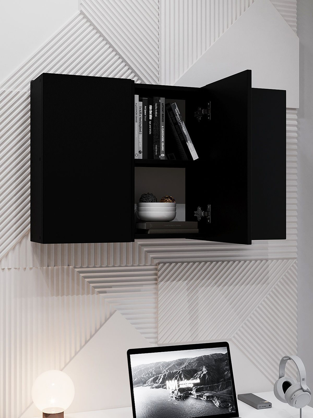 Шкаф универсальный навесной HOME Simple 54*20*30 Черный