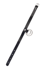 Черный чокер-ошейник с кольцом в кольце (Цвет: черный)