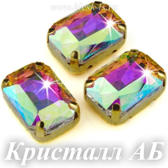 ЛС Прямоугольник пришивной в цапах (стекло), Кристалл АБ (прямоуг.)