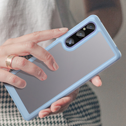 Чехол с мягкими защитными рамками синего цвета для смартфона Sony Xperia 1-5 Марк 5 с 2023 года, увеличенные защитные свойства