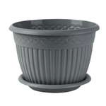 Кашпо "Византия" (15л.) с блюдцем Цв. Серый жемчуг