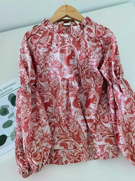 БЕЛКИ И ПТИЧКИ В СТИЛЕ У. МОРРИСА, 100% хлопок Handmade Fabric 3