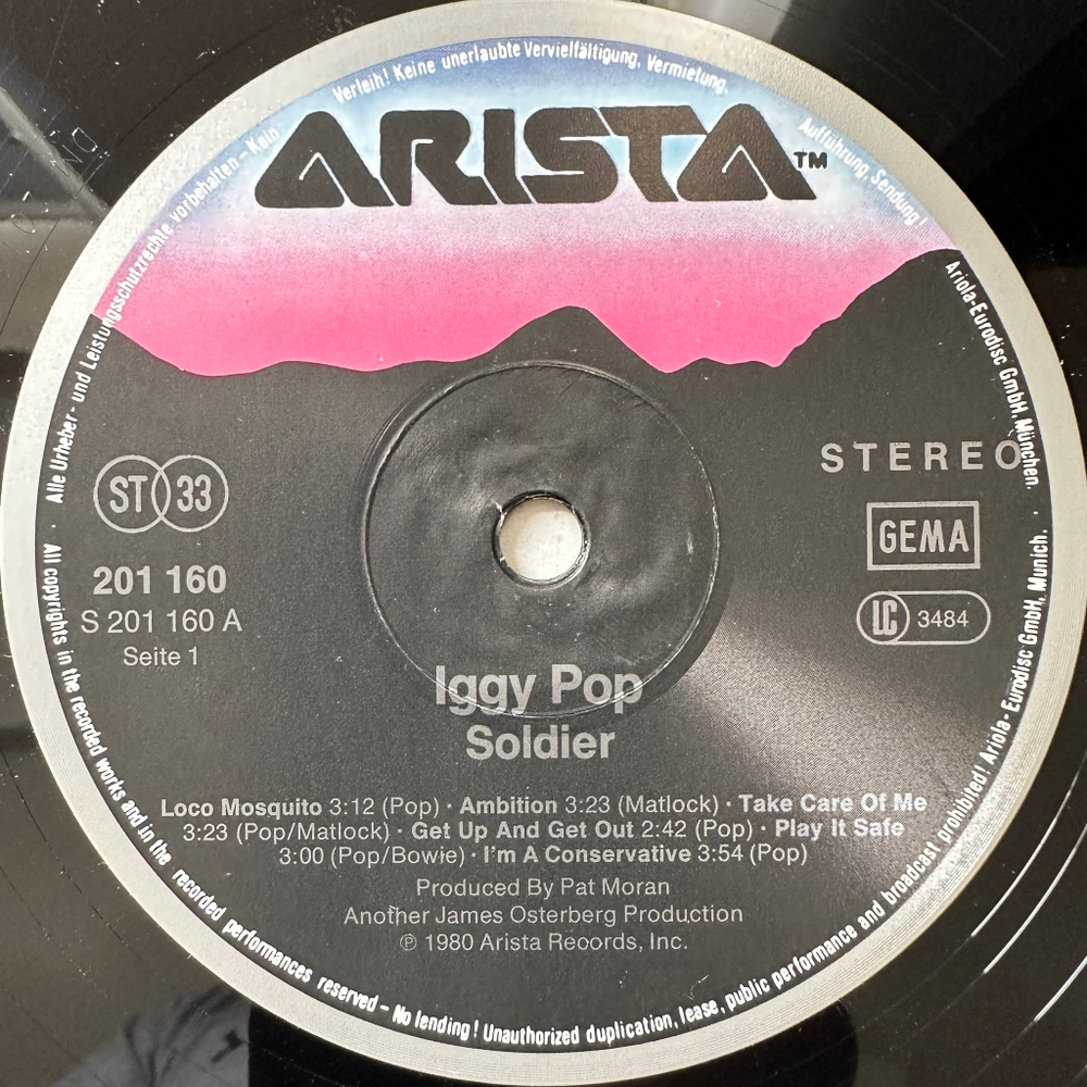 Iggy Pop - Soldier (Германия 1980г.)
