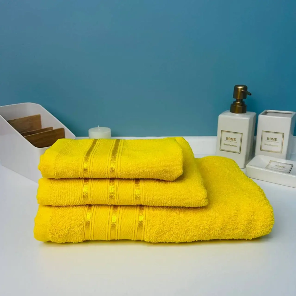 Полотенце махровое 50*80см «Comfort» цвет канареечный 03-010, плотность 300гр/м2 TJ, с петелькой-подвесом